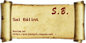Sal Bálint névjegykártya